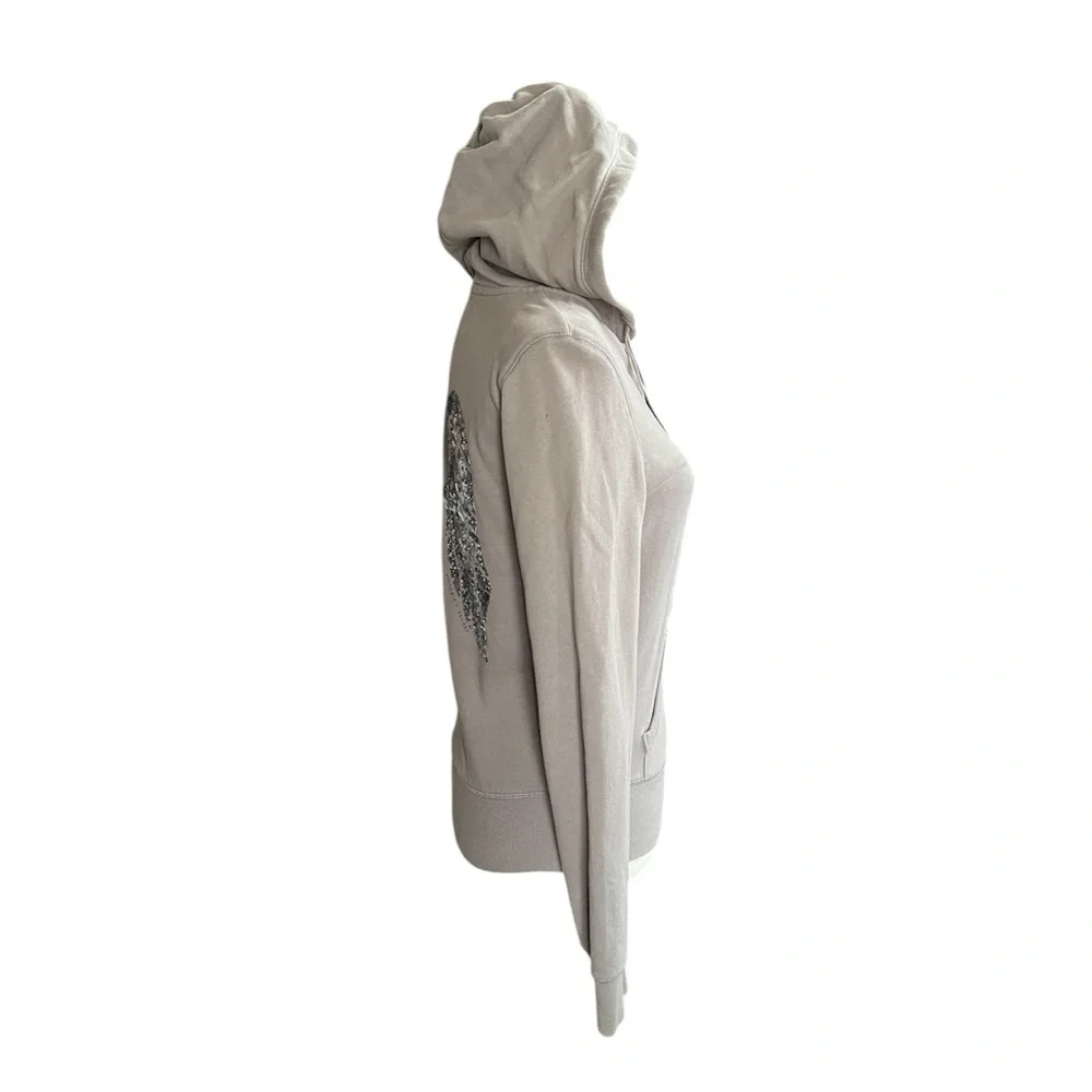 Lavender Grey Victoria's Secret Angel hoodie with sequin wings - Picture 4 of 11